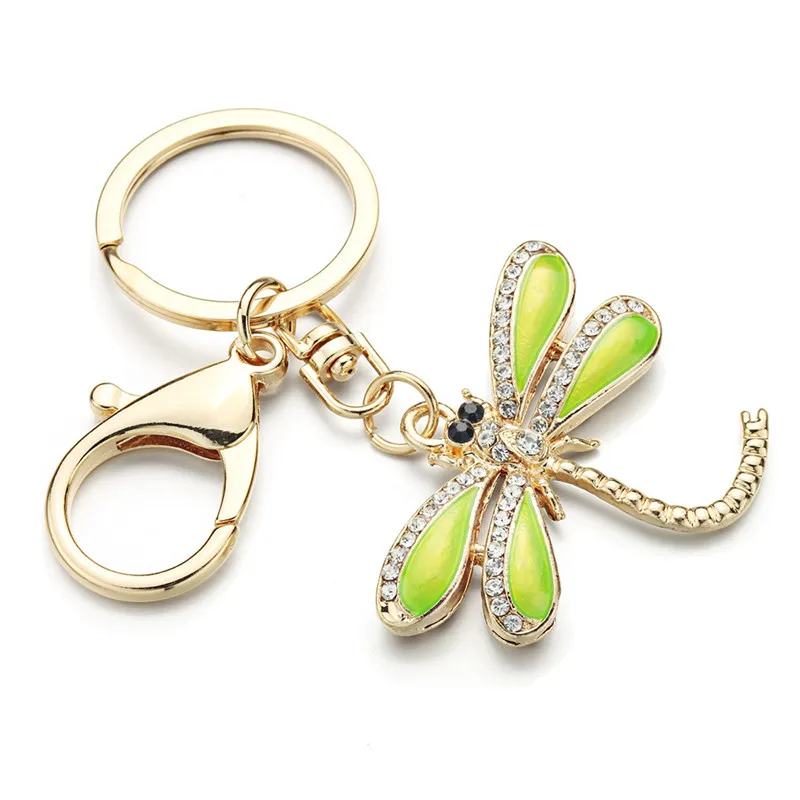 Брелоки стрекоза брелоки для автомобильных сумок с кристаллами Подвеска женщин