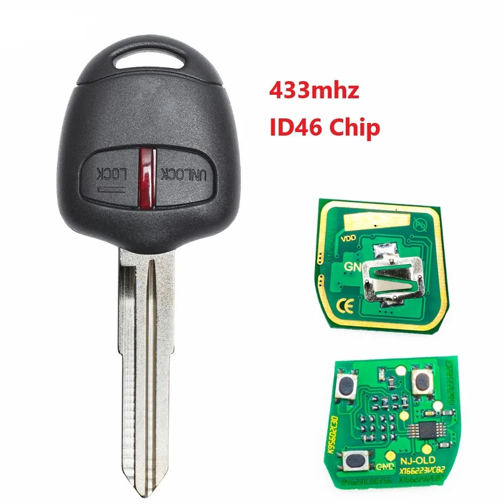Пульт дистанционного управления 2 кнопки для Mitsubishi 433 МГц чип транспондера ID46 L200