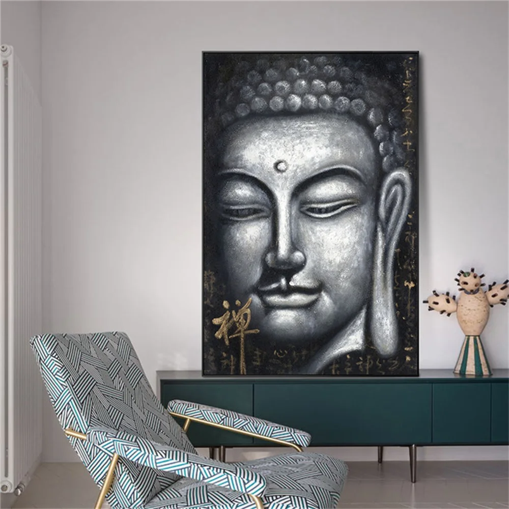 

God Buddha Wall Art Prints Devout Buddha Statue Canvas Painting Religious Buddhism Wall Pictures For Living Room Home Decor