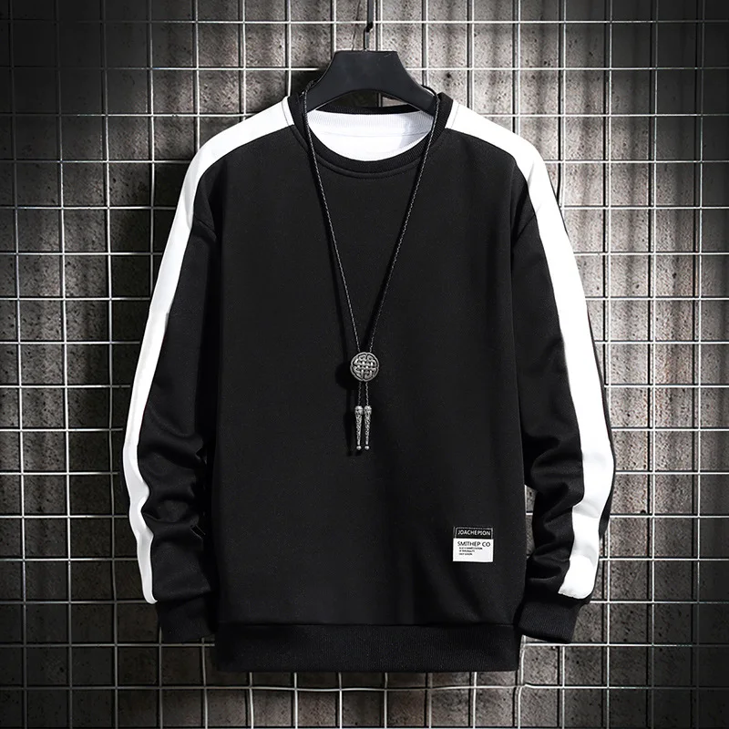 

Men's Japanese Sweatshirt Loose Casual Round Neck Pullover Trendy All-match Long Sleeve Tops Hot Sale in Spring and Autumn 2021