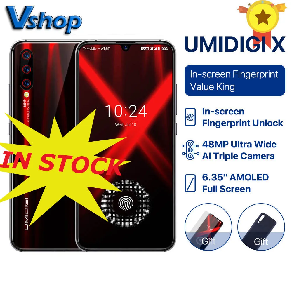Смартфон UMIDIGI X 6 35 дюйма AMOLED тройная камера 48 МП 128 ГБ NFC Helio P60 4150 мАч|Смартфоны| |