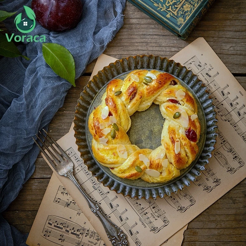 Круглая железная ретро пластина с цветочным кружевом винтажная антикварная