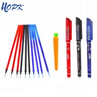12pcslot erasable gel pen refill rod eraser set 0 5mm blue black red ink erasable pen for school office stationery