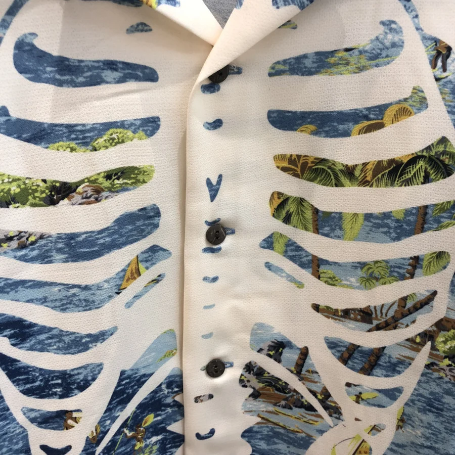 

style KAPITAL Beach Shirts Men Women Hip Hop Bone Printing KAPITAL Shirt High Quality Loose