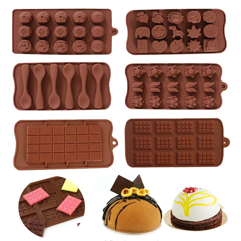 

12DIY Chocolate Mold Waffle Pudding Baking Tools Cake Decoration Kitchen Supplies Accessories Silicone Resin Mould Decorating