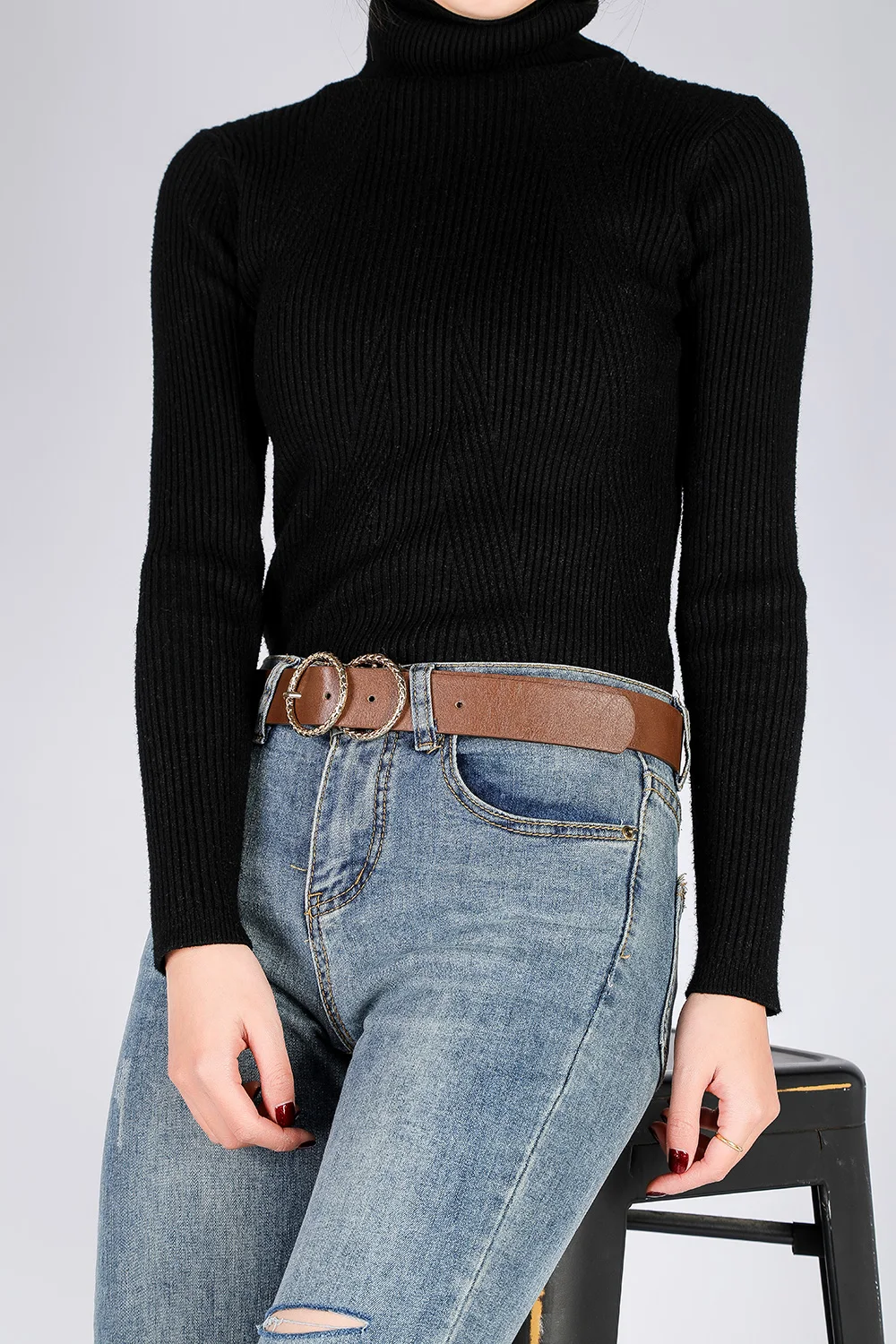

Earnda Women Fashion Belt For Dress Women Luxury Double Buckle Belt Soft Faux Leather Waist Belts For Jeans