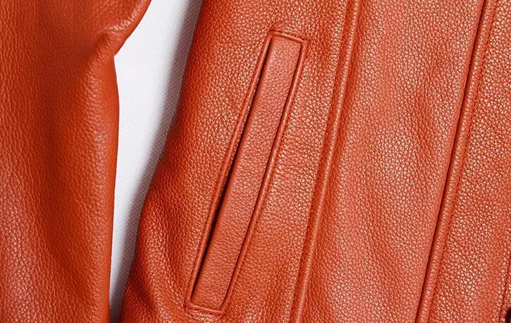 

Real Genuine Leather Jacket Men Vintage Motorcycle Fashion Casual Slim Fit Zipper Classic Biker Male Coat Yellow Plus Size 5XL