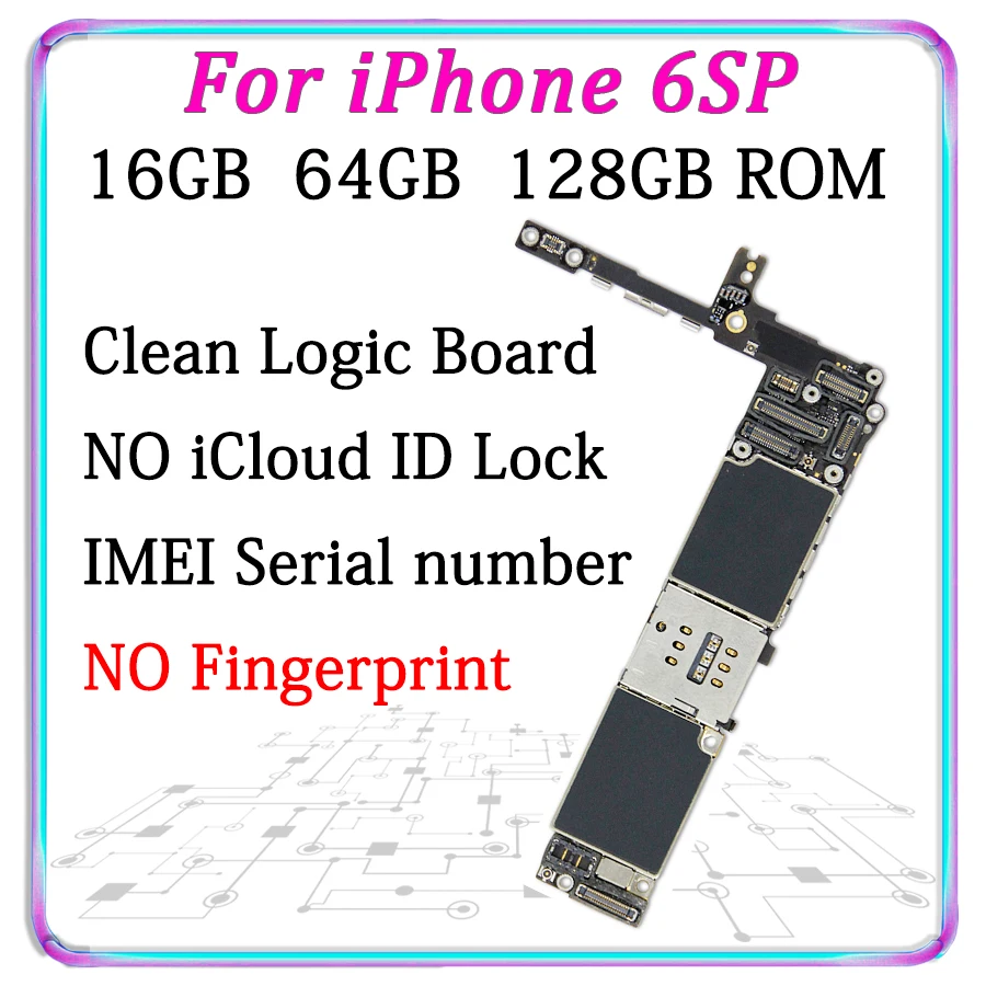 Бесплатный iCloud для iPhone 6S Plus материнская плата с системой IOS MB, оригинальная разблокированная для iPhone 6S P логическая плата с сенсорным ID