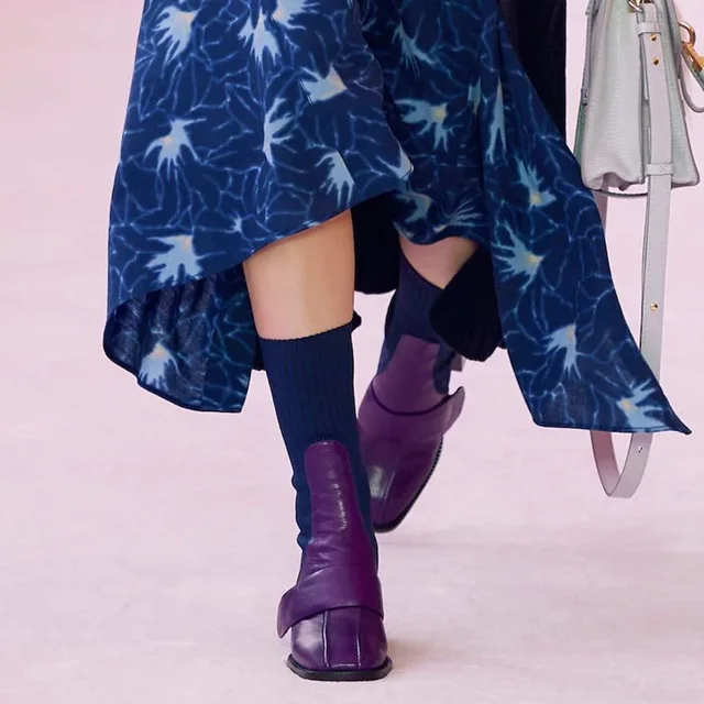 

Genuine Leather Patchwork Ankle Sock Boots High Heel Snake Leather Stretch Elastic Shoes Woman Rome Pointed Toe Short Boots 2020