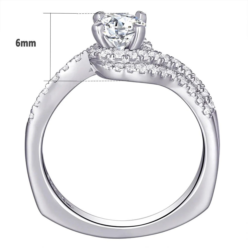 Newshe 1.2Ct Белый Круглый AAA CZ Твердые 925 пробы серебро обручальное кольцо набор модные ювелирные изделия для женщин 1R0023