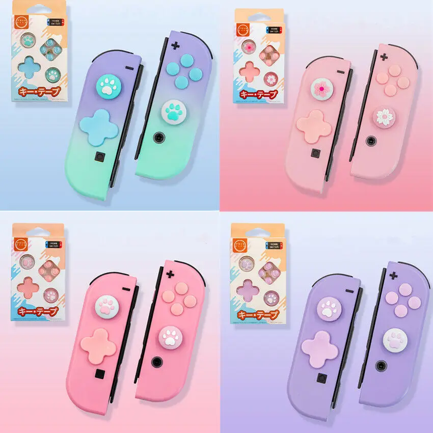 7pcs/set Thumb Grip Cap ABXY Direction Key Trigger Button Sticker Protective Cover Kit For Nintendo Switch Joy-con Controller |