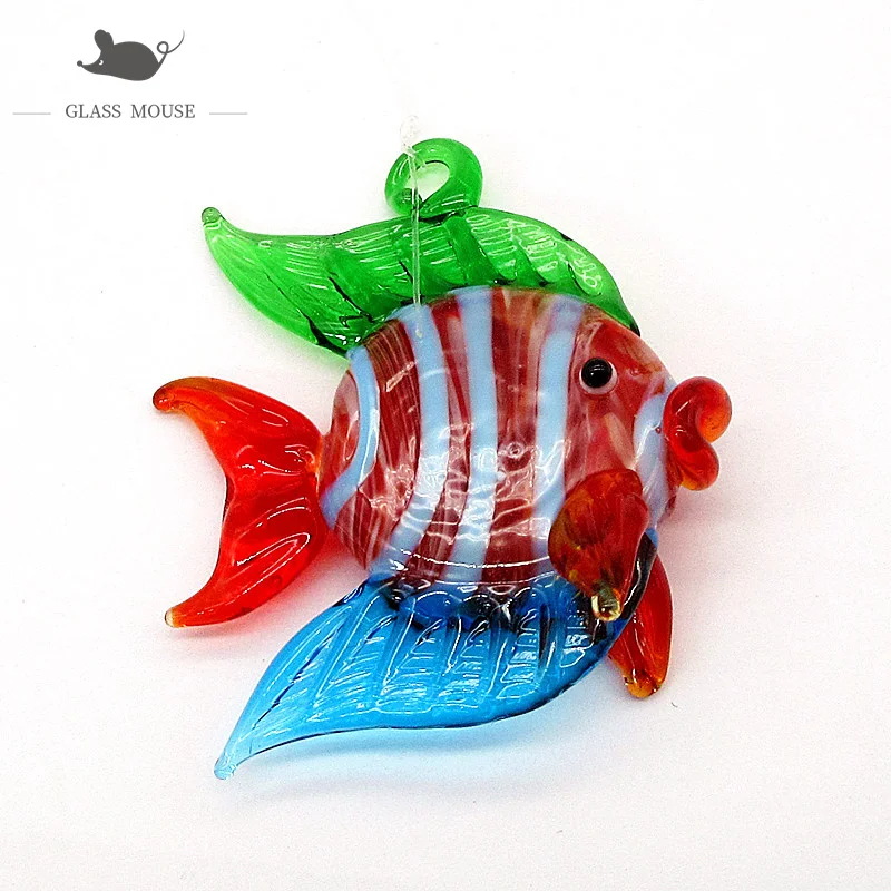 

Floating glass fish Figurine bubble ball christmas Aquarium Decor charm accessories new Handmade Art Sea Animal Collectible Gift