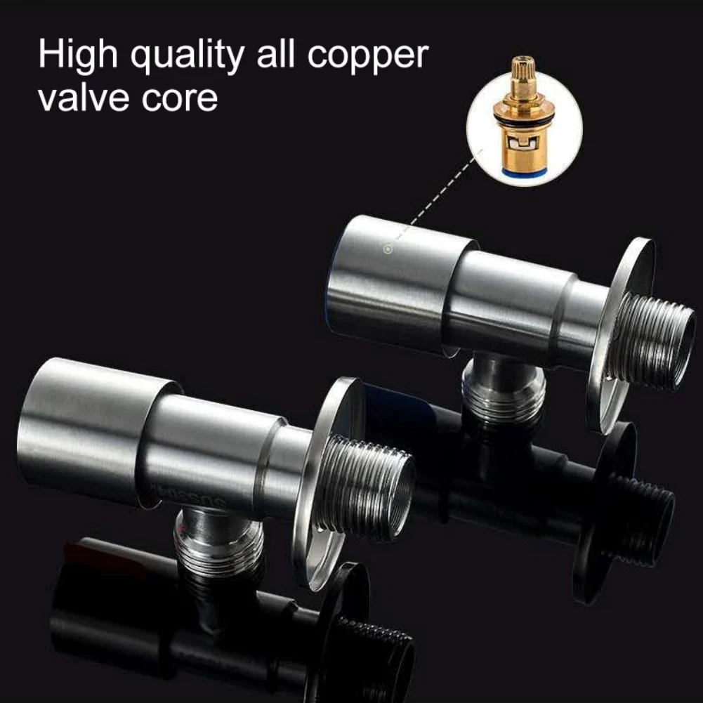 Угловой клапан из нержавеющей стали для раковины в туалете стопор холодной и