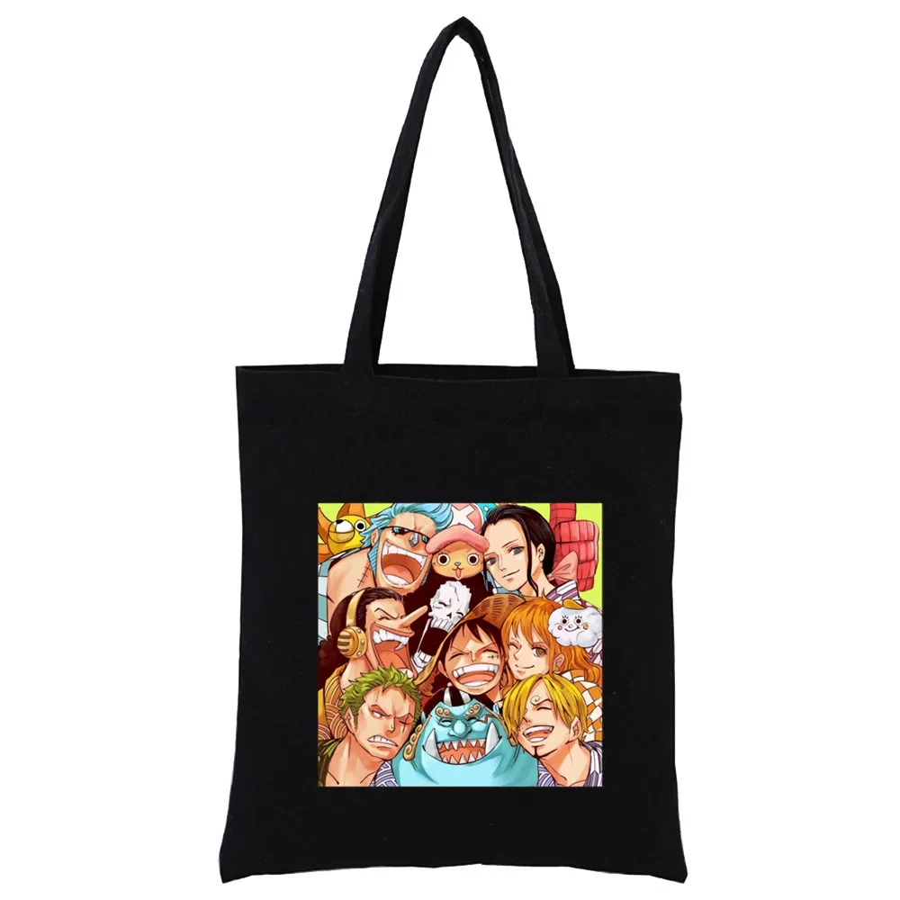 

Модная Холщовая Сумка для покупок Luffy из аниме One Piece, женская сумка-тоут, Эко сумка-шоппер через плечо, Прямая поставка
