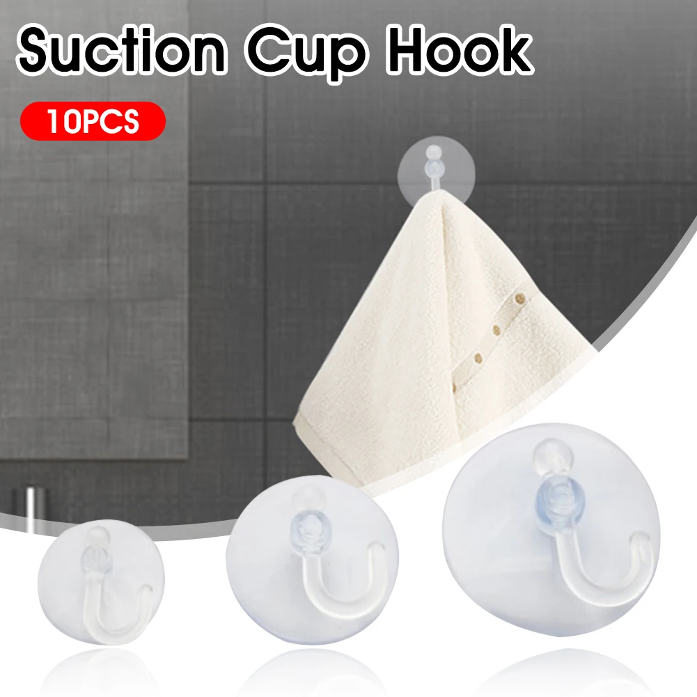 

10Pcs/5CM Wall Hooks Suction Cups Glass Sucker Robe Hangers Hook Transparent Bathroom Kitchen Supplies Home Hotel Storage Tool