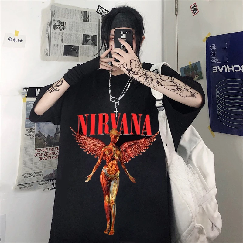 Женская футболка с принтом Гарри свободная Готическая в стиле Харадзюку