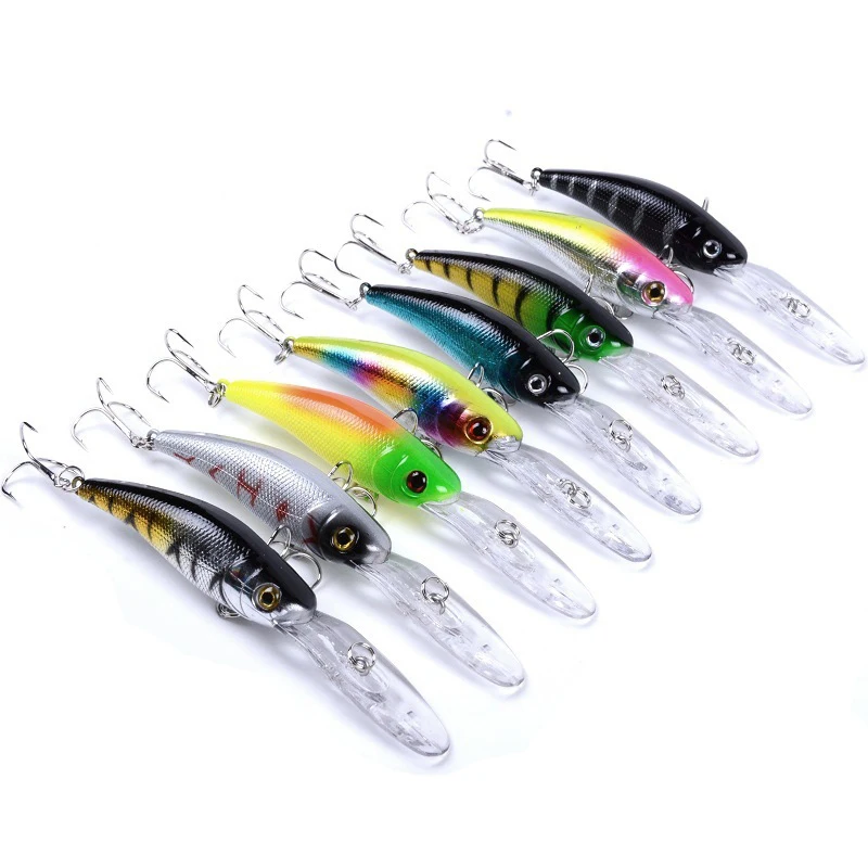Minnow 43 шт./лот набор приманки для ловли нахлыстом Китай жесткая наживка Jia наживка воблер типа Минноу Карп 6 моделей рыболовные снасти оптом