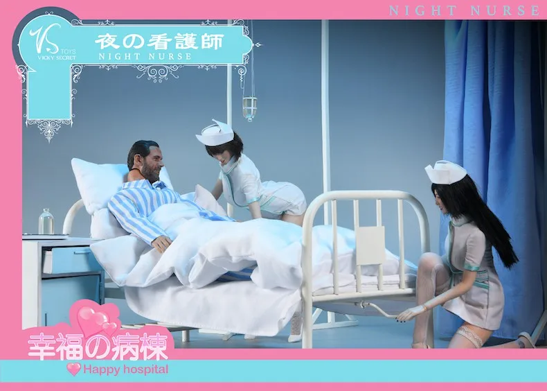 

VSTOYS 1/6 Proportional and Happy Hospital Room Hospital Bed Nurse Scene Set Scene Model Fit 12-inch Action Figure Accessories