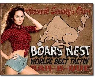 Винтажный жестяной ретро знак MMNGT Dukes of hazwars-Boars Nest Состаренный жестяной знак 7,8x1,8 дюйма