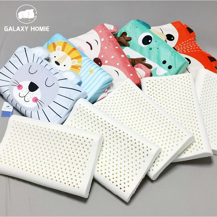 

Wavy Design Children's Latex Pillow Head Sleep Pillow Orthopedic Massage Have Pillowcases Small Pillows Galaxy Homie 44*27*6cm