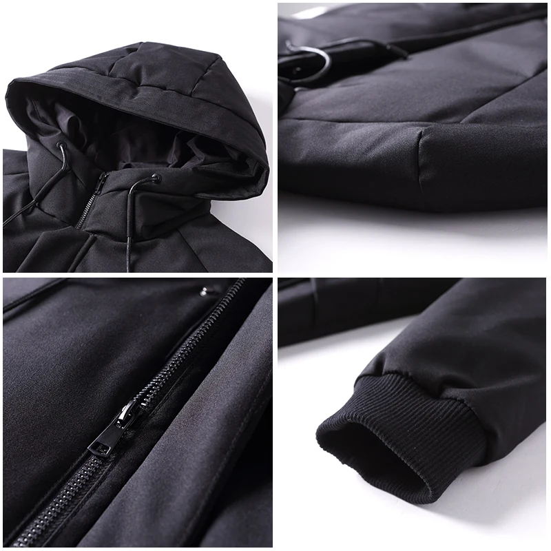 Pioneer Camp 2020 Men's Winter Down Jacket Hooded Black Long Coat Thick Warm Men's Clothing AYR901759