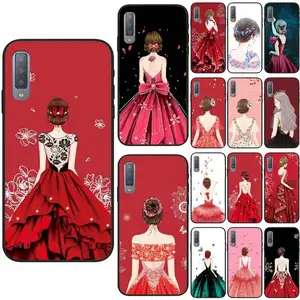 Fashion Beautiful Girl Women Red Black Phone Case For Samsung Galaxy A20 32 51 71 80 91