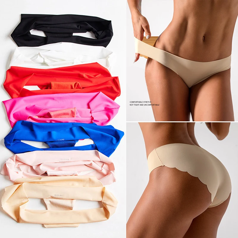 Женское нижнее белье трусики из ледяного шелка цельное сексуальное с заниженной