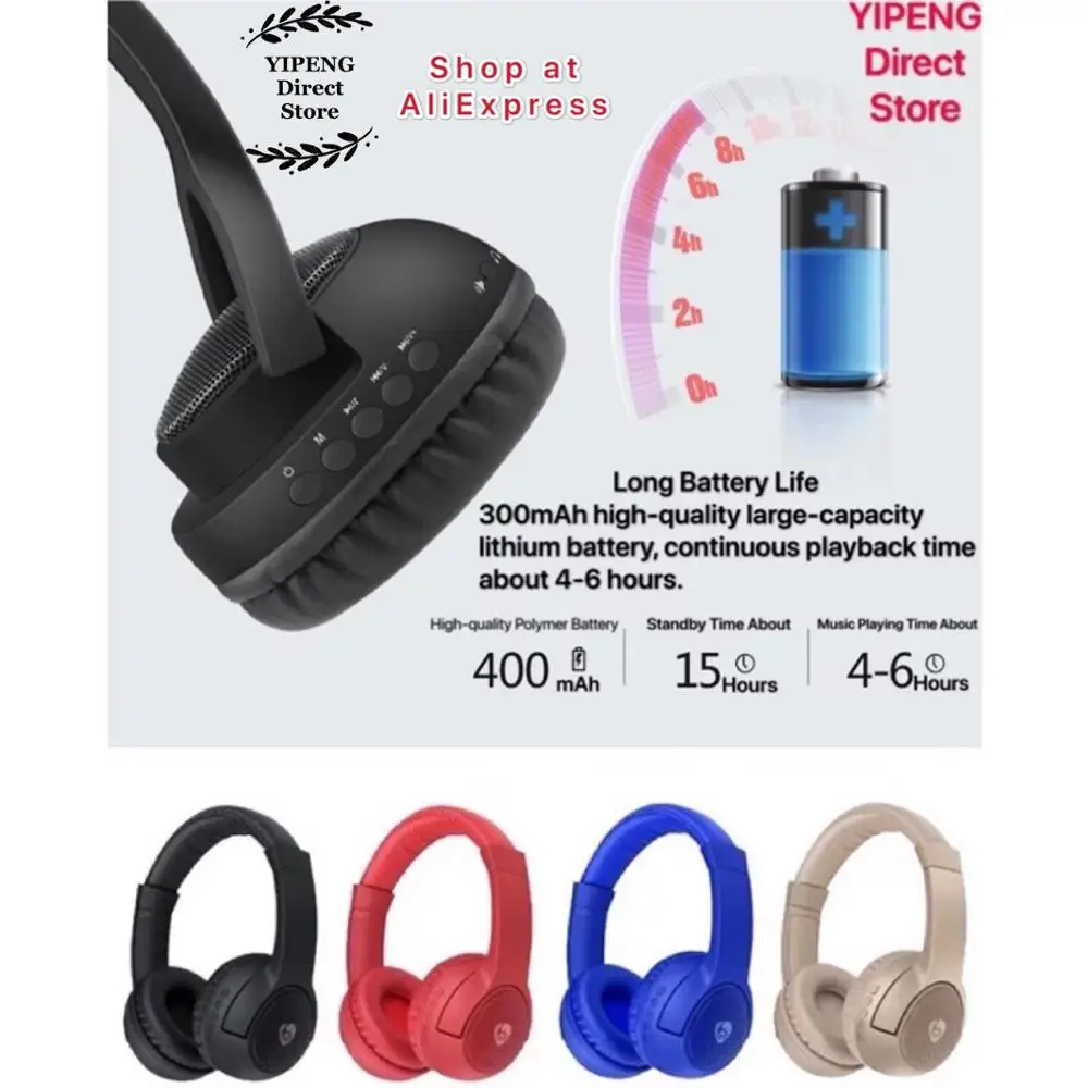 

BT-801 Wireless Headphone Bluetooth Earphone with Mic & Speaker for Smart Devices Support Micro SD/TF Card Adjustable
