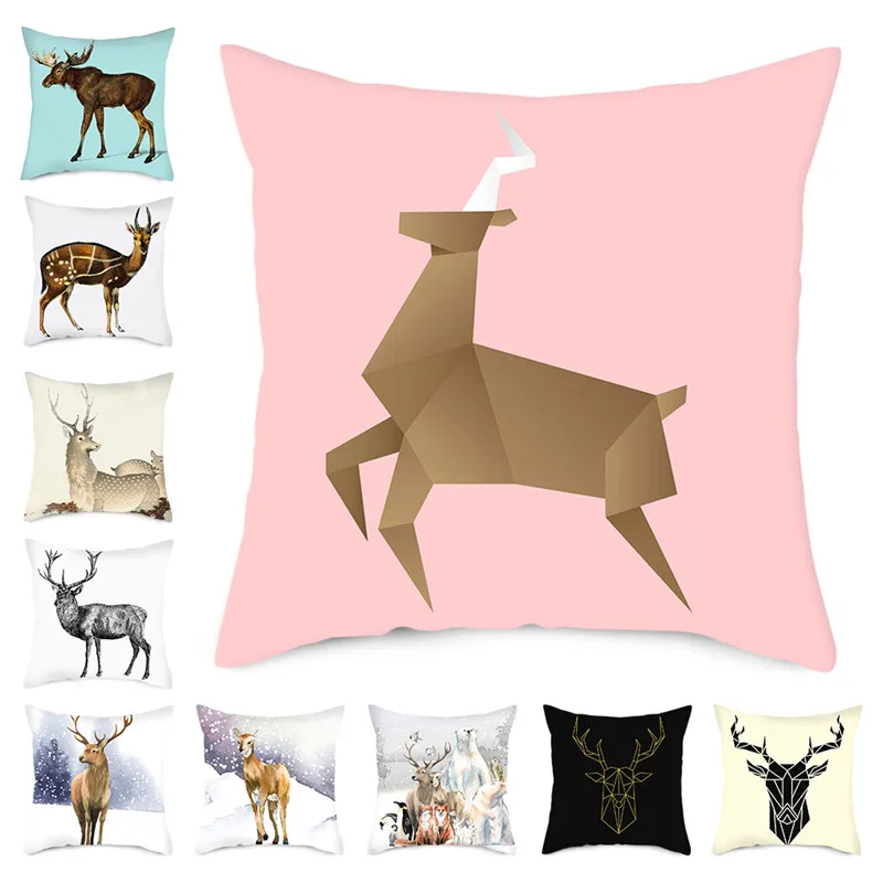 Рождественские наволочки TTLIFE с принтом оленя декоративные подушки Наволочки для