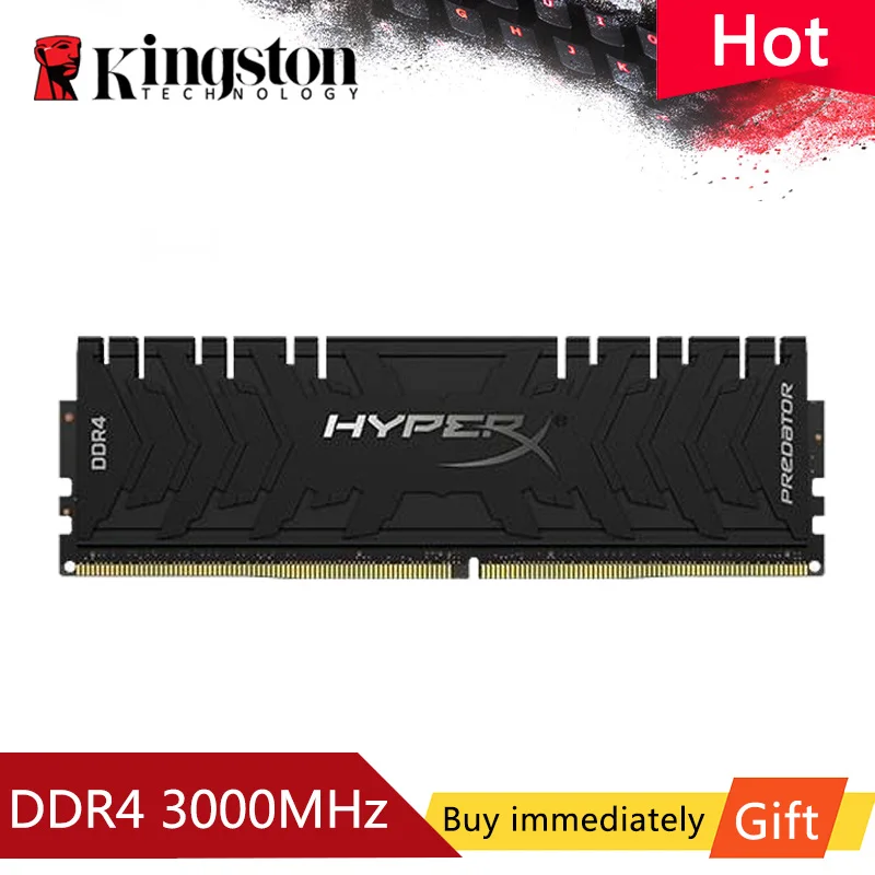 

Kingston Memoria Ram ddr4 3000Mhz 8gb 16gb 1.2V Cl15 DIMM XMP HyperX Predator Memory Rams for Desktop