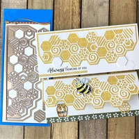 rectangular bee honeycomb slimline wavy metal cutting dies scrapbooking album paper diy cards craft embossing dies new 2020