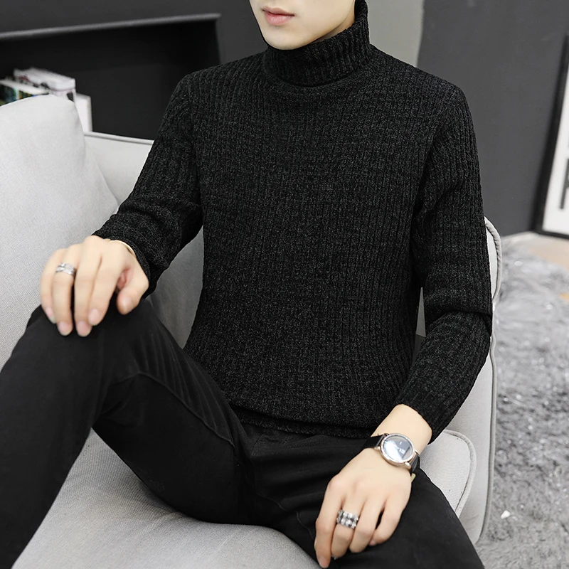 

Vogue Turtleneck Sweater Wool Pullover Mens Sweaters Stripe Turtle Neck Male Jumper Casual Thermal High Quality Knit Sweter