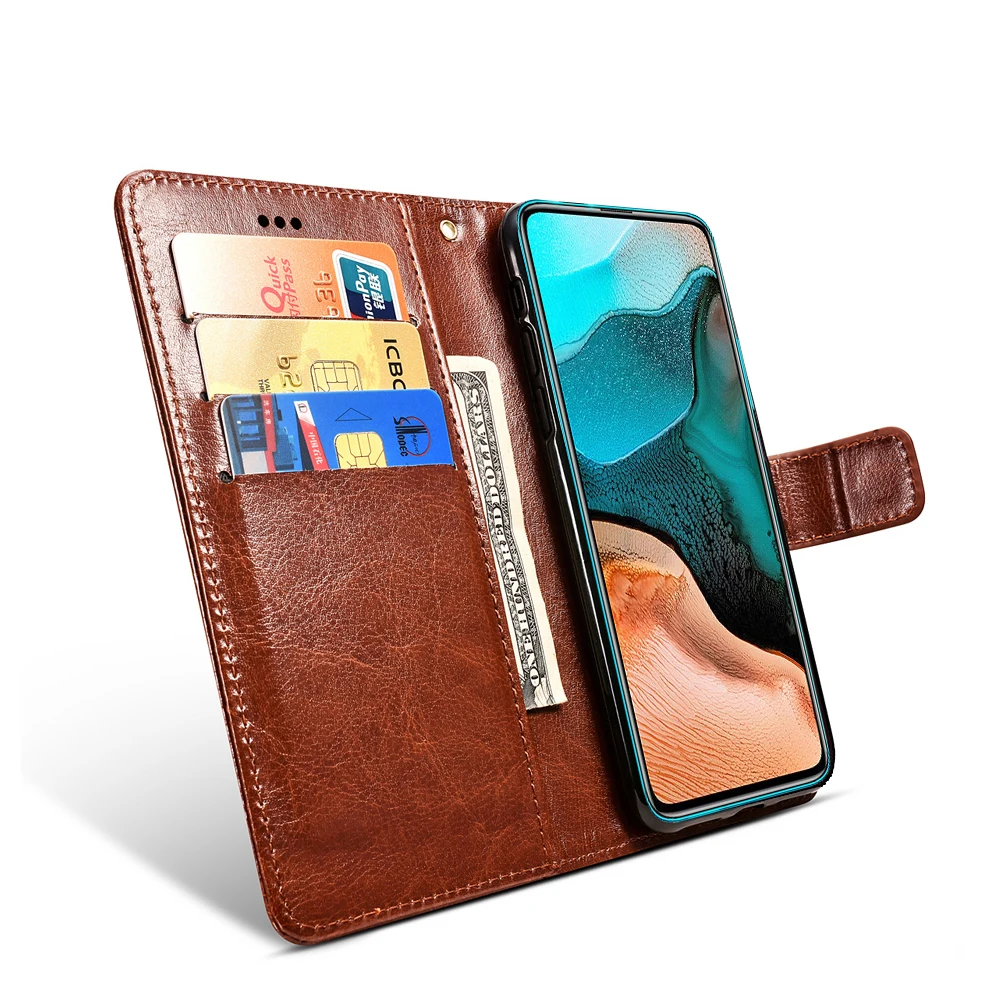 Кожаный чехол с откидной крышкой для Xiaomi Poco F2 X3 Pro из искусственной кожи