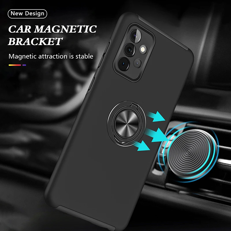 

For Samsung Galaxy A12 A42 5G Case Shockproof Magnetic Car Holder Ring Phone Case for Galaxy A32 A52 A72 Back Cover