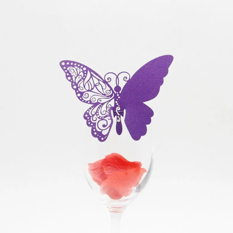 100 шт./лот карточка с местом для указания имени карты бокала вина лазерная резка