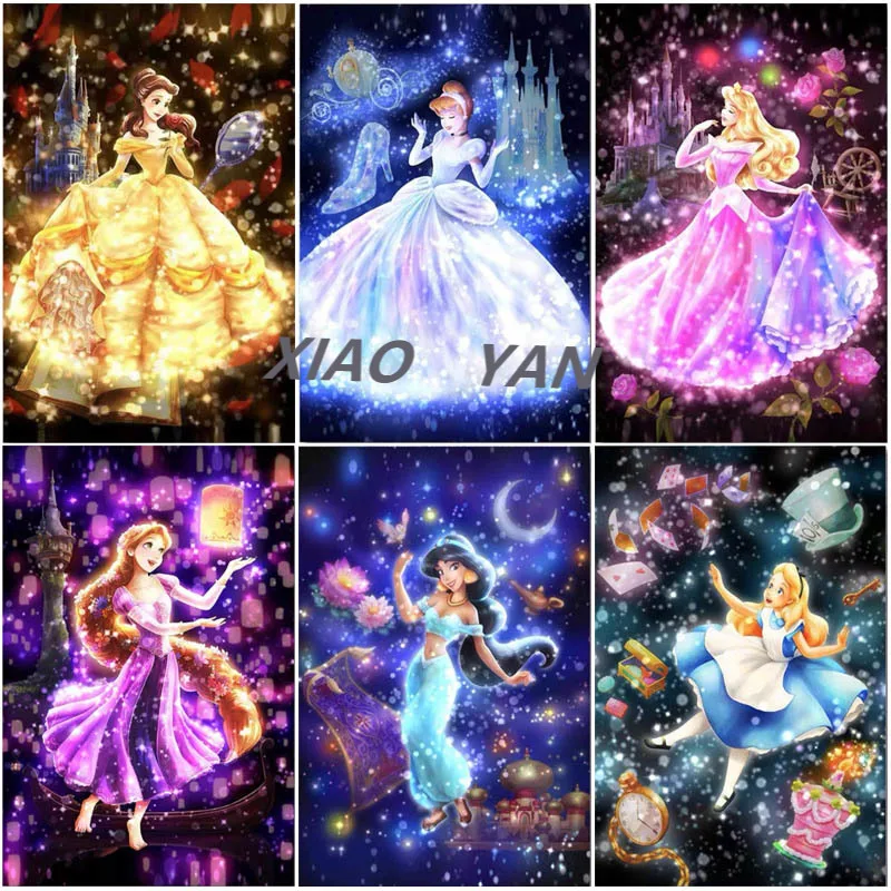 

Алмазная картина «сделай сам» Disney 5D, мультяшная принцесса, алмазная вышивка, полноразмерная/круглая Алмазная мозаика, украшение для дома, п...