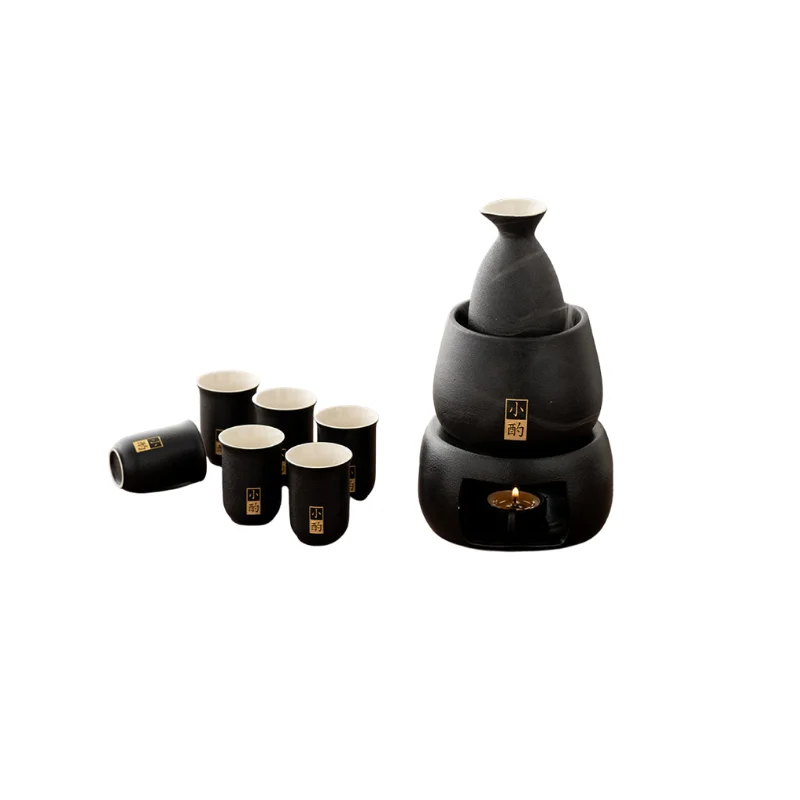 

Warmer Jug Ceramic 10 Cup Wine Pot Set Vintage Ceramic Sake Household Spirits Rice Wine Decorate Copas De Vino Gift Box JD50JH
