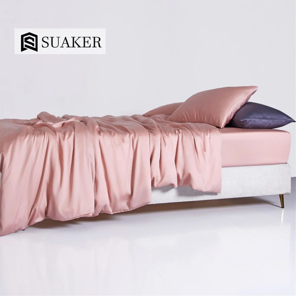 Комплект постельного белья Suaker женский из 100% шелка благородный розовый комплект