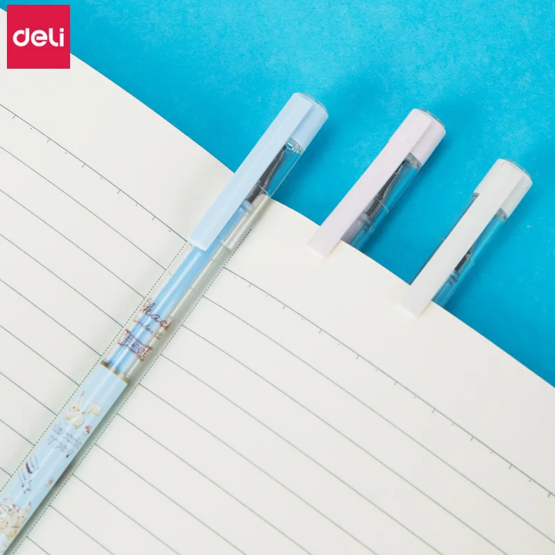 Гелевая ручка Deli Pokemon Erasable Gel Pen 12 шт. Милые пикачу детские чернила ручки для учащихся, подарок для девочек, школьные канцелярские принадлежности оптом.
