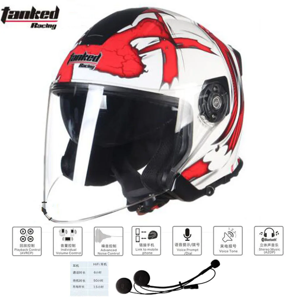 Гоночный мотоциклетный шлем с двойными линзами полулицевой для езды на