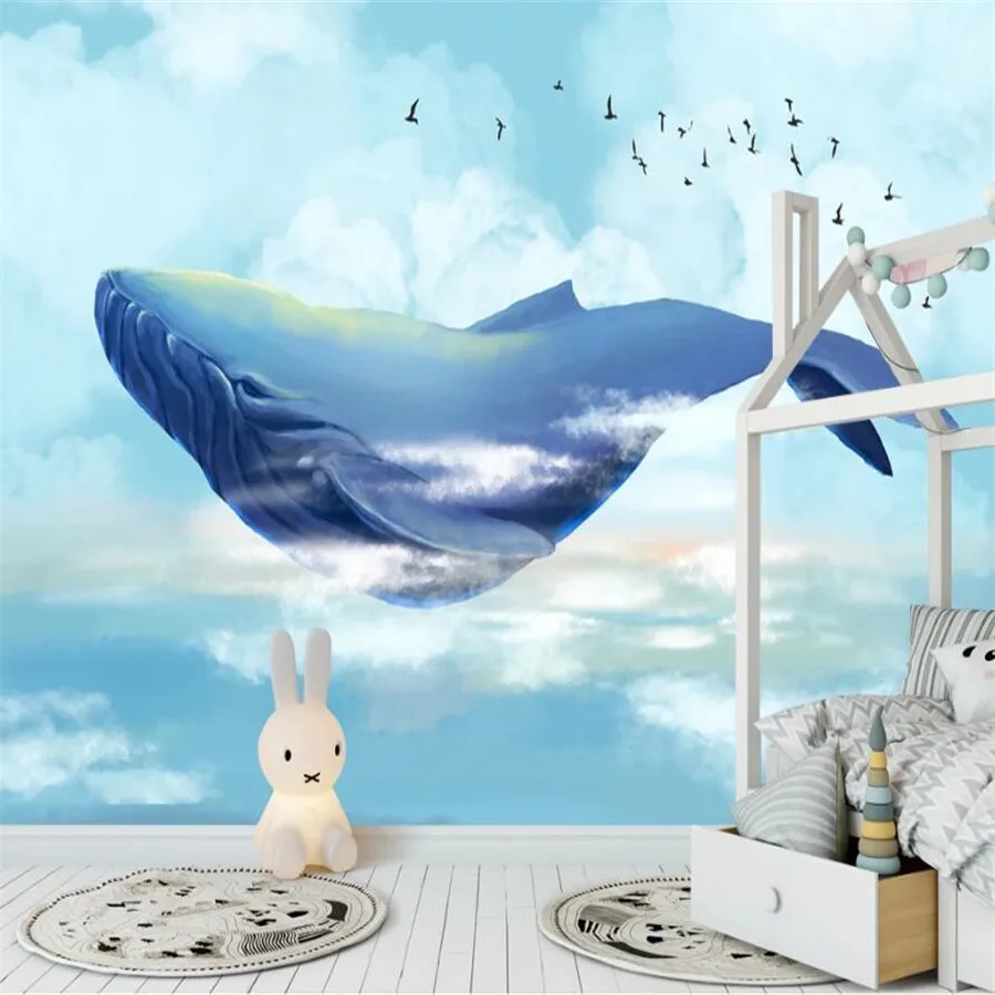 Индивидуальные 3D обои настенные современный минималист КИТ мечта sea девушка