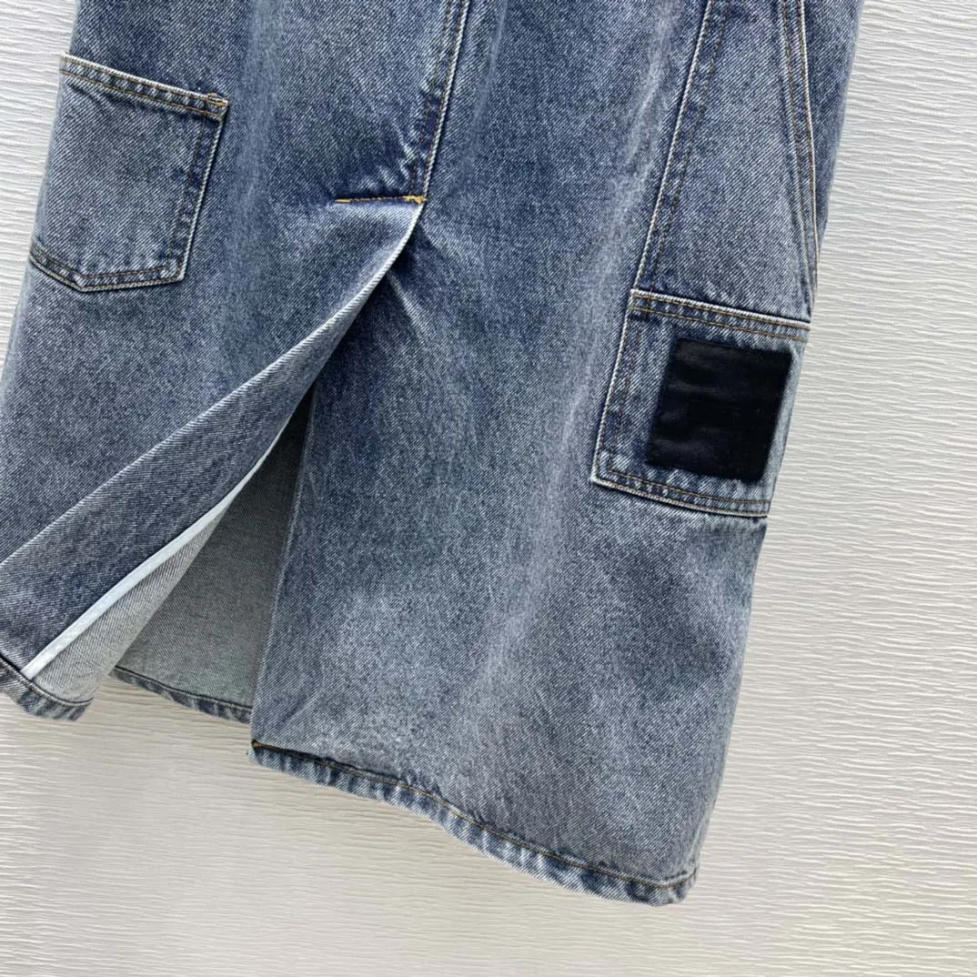 Streetwear Denim Skirts for Women Summer 2021 New High Waist Split Hem Loose Jean Skirts High-end Brand Top Quality Denim Skirts