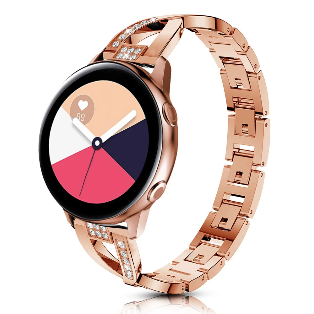 Браслет с бриллиантами для Samsung Galaxy Watch 3 Band металлический ремешок Active 2 1 40 мм 44 мм/46