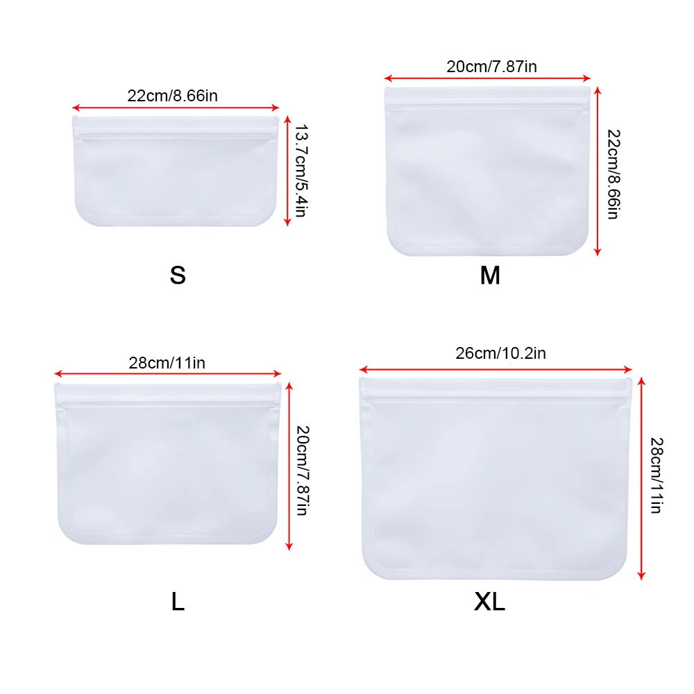 

Food Storage Bag Translucent Fresh-Keeping Sealing Bag Containers Zip Shut For Kitchen Tools EVA Food Preservation Bag