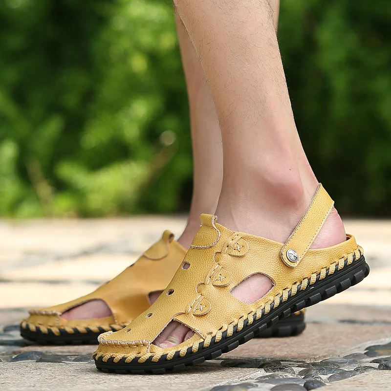 

Beach Sandals Men's Sandals Casual Outdoor Sandals breathable Summer Shoes fashion handamde sewing Shoes Men Sepatu Sandals