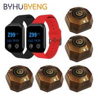 byhubyeng 2pcs watches 5pcs buttons wireless waiter calling table system receiver pager restaurant equipments nurse alarm
