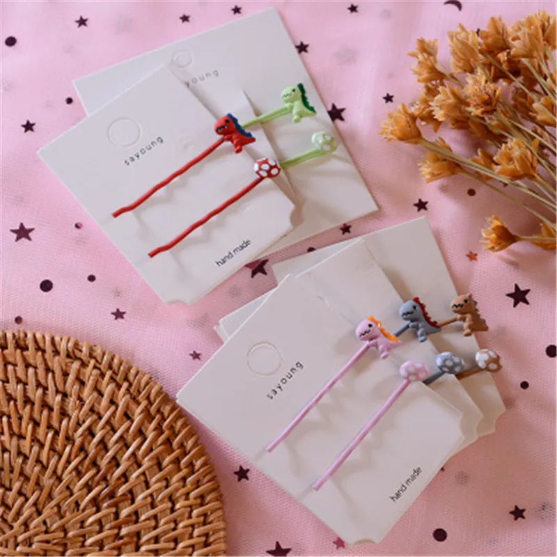 Красочная милая заколка для волос с изображением динозавра из мультфильма одним