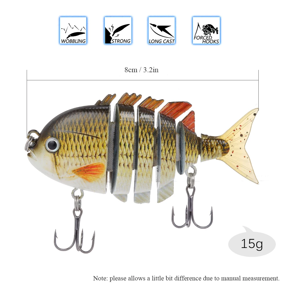 ILure рыболовная приманка 6 секций для рыбной ловли 8 см/14 г # хорошее качество крючок