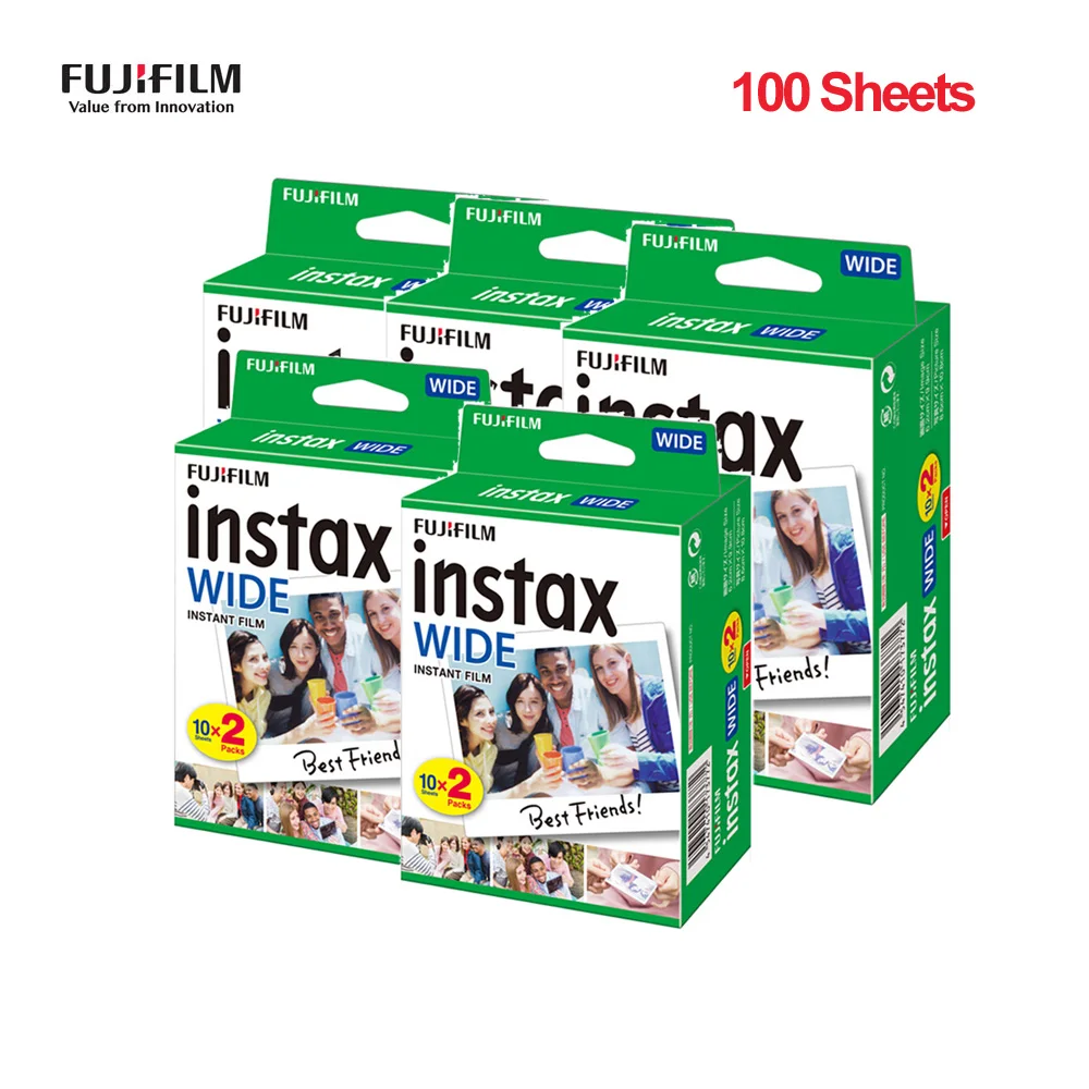 100 Sheets 20-200 листов Fujifilm Instax Wide плёночный широкоугольный фотоаппарат мгновенная пленка фотобумага для Fujifilm Instax WIDE300 пленка для камеры Instax - Цвет: 100 Sheets