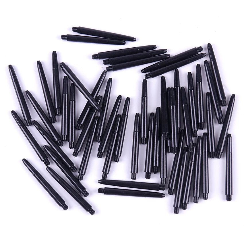 

50PCS/pack Nylon Darts Shafts 2BA Thread Black Plastic Dart Rod Stems Accessories Standard 2BA Screw Thread Replacement